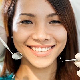 Closeup of woman's smile