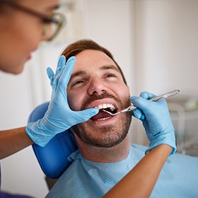 Man during dental exam