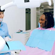 Woman at dental implant consultation