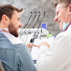 Goode patient choosing in-network dental office 