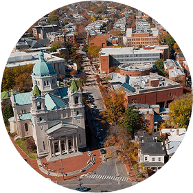 Aerial view of town