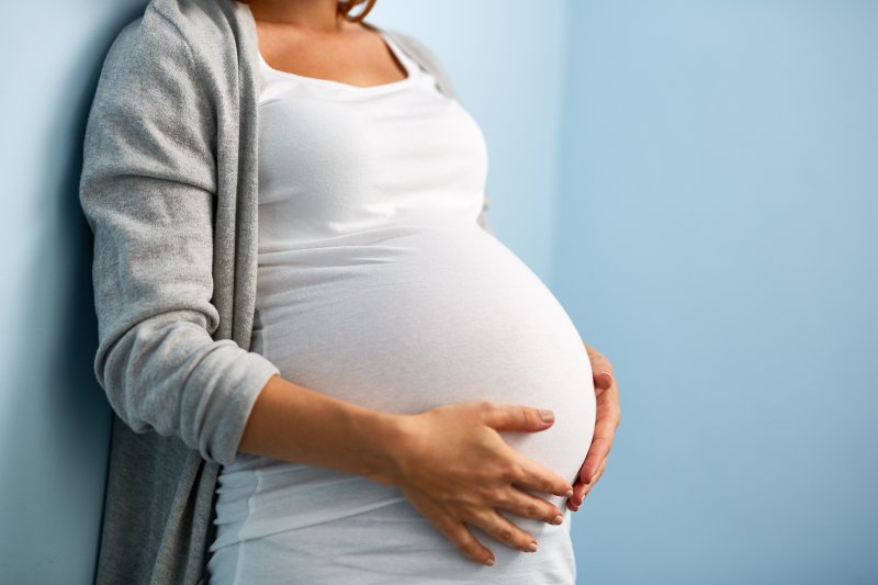 a close view of a pregnant woman in Goode
